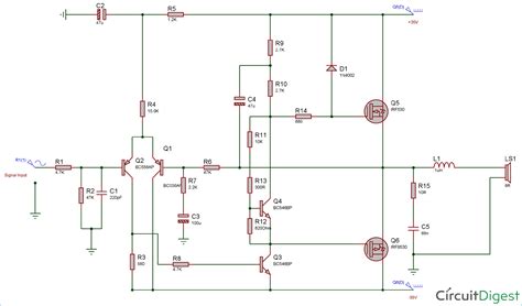 The circuit operated with 90v dc symmetrical (dual polarity) power supply circuit. Mosfet Power Amplifier Circuit Diagram With Pcb Layout - Pcb Circuits