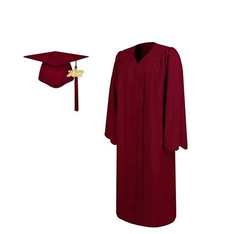 Buy 2022 Matte Adult Graduation Gown Cap Tassel Set With 2022 And 2023