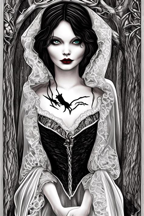Beautiful Gothic Snow White Illustration · Creative Fabrica