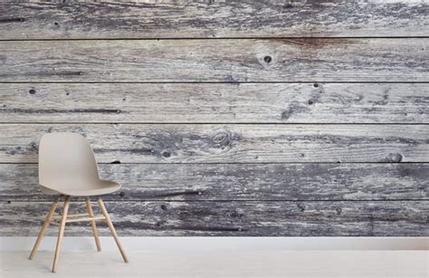 Aged Gray Wooden Planks Wallpaper Mural Hovia Grey Plank Wallpaper