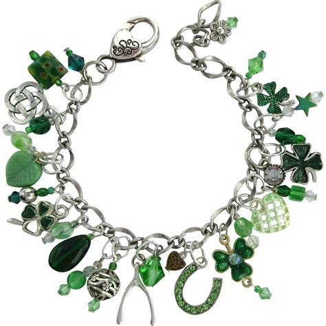 Lucky Charm Bracelet With Shamrocks And Good Luck Charms Lucky Charm
