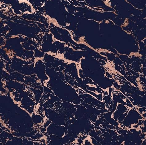 Modern Chic Elegant Rose Gold Navy Blue Marble Pattern By