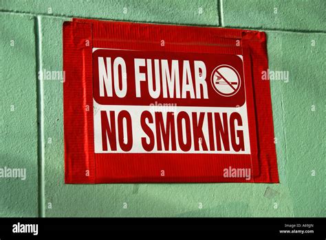 A No Fumar No Smoking Sign California Stock Photo Alamy