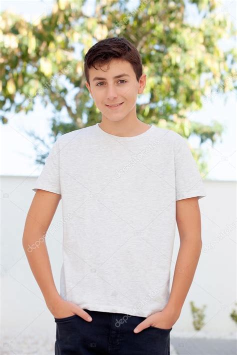 Teenage Boy Smiling Outside — Stock Photo © Gelpi 84183612