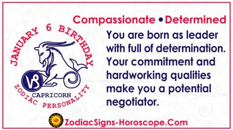 January 6 Zodiac Capricorn Horoscope Birthday Personality And Lucky