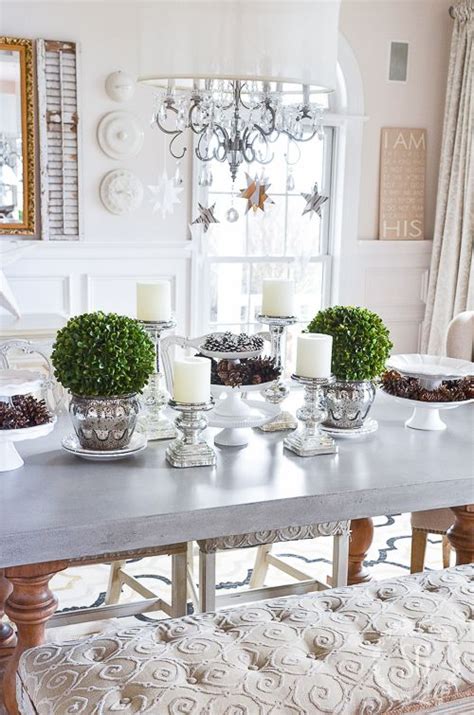Winter White Dining Room Centerpiece Dining Room