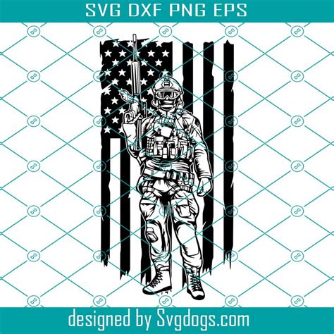 Soldier With Flag Svg Us Soldier Svg American Soldier Svg