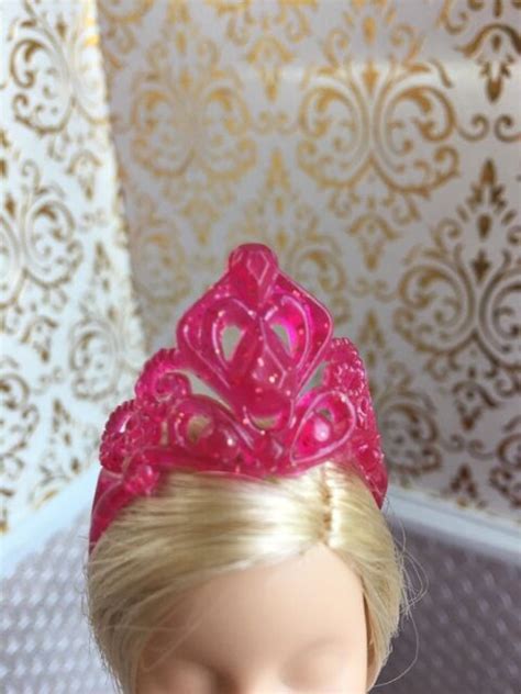 hot pink barbie doll crown tiara doll disney belle aurora ebay