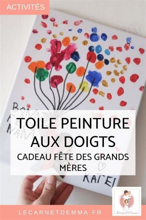 Ma boite à idées d'activités manuelles et de loisirs créatifs, que l'. Toile peinture aux doigts Activité manuelle Helin&FêteDesMères #fetedes… en 2020 | Cadeau fête ...