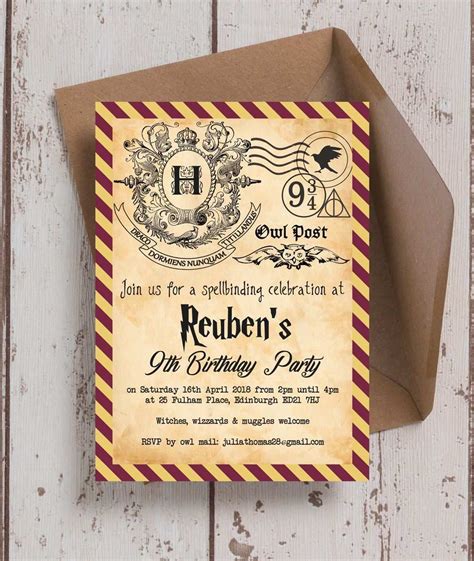Harry Potter Birthday Invitations Printable Free