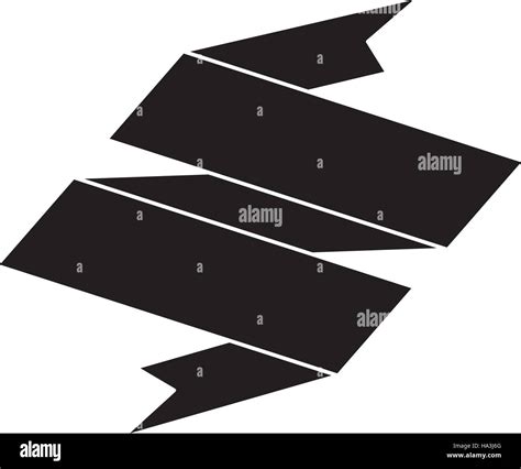 Silhouette Black Ribbon Banner Icon Stock Vector Images Alamy