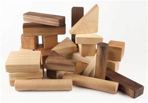 Wood Building Blocks 30 Pc Wooden Toy Montessori Wood Etsy Wooden