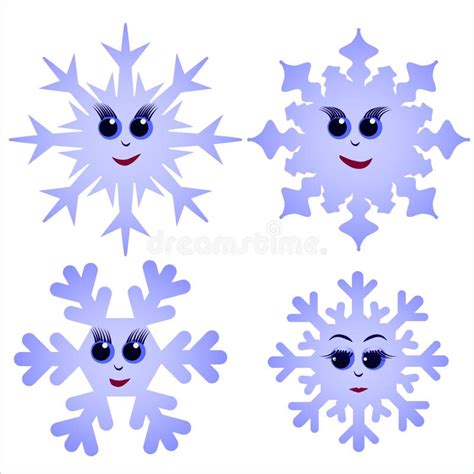 Set Of Funny Snowflakes Stock Vector Illustration Of Collection 78209617