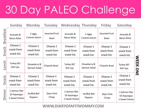 30 Day Paleo Challenge - Diary of a Fit Mommy
