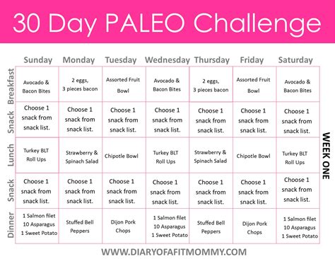 30 Day Paleo Challenge Diary Of A Fit Mommy