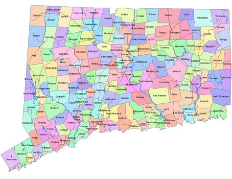 Detailed Administrative Map Of Connecticut State Maps Images And