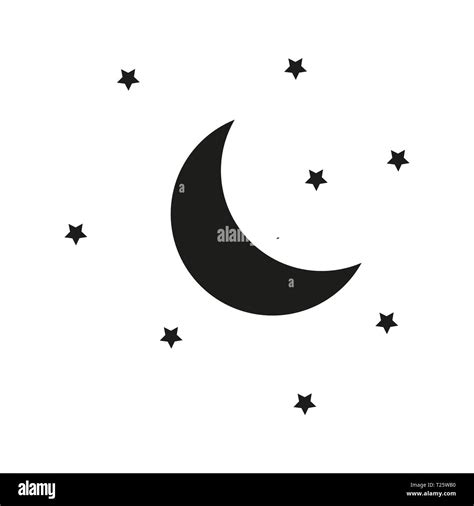 Moon And Stars Night Vector Illustration Stock Vector Image And Art Alamy