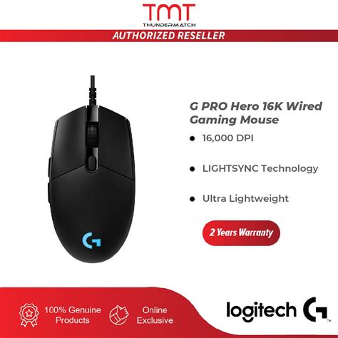 Logitech G Pro Hero Gaming Wired Mouse Hero 16k Sensor Shopee Malaysia