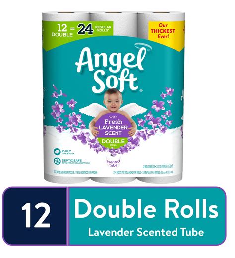 Angel Soft Toilet Paper With Fresh Lavender Scent 12 Double Rolls For