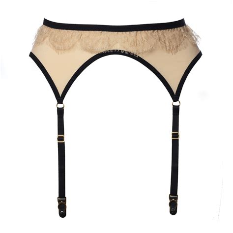 Varsbaby sexy mesh suspender belt transparent soft garters. Nude Mesh Garter Belt With Golden Lace by Flash you and me ...