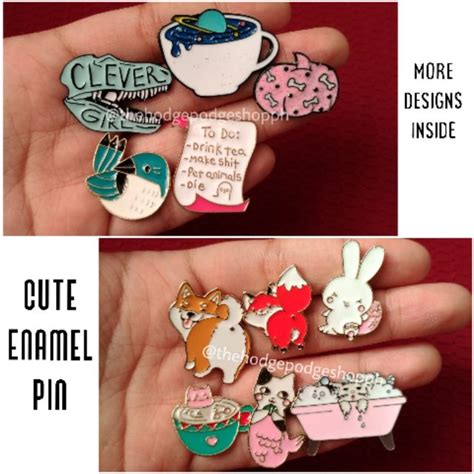 More Cute Kawaii Enamel Pin Brooch Badge Lapel Random Designs Shopee