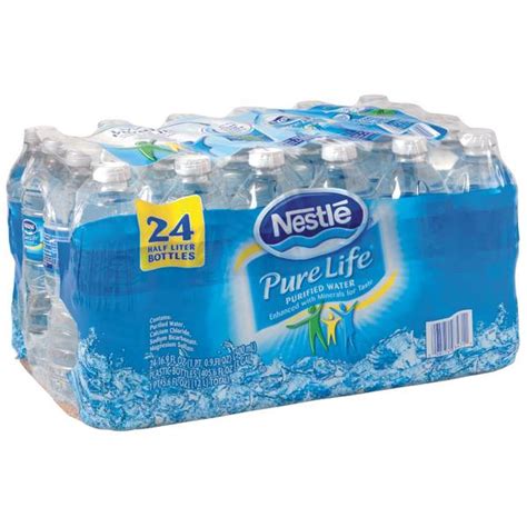 Nestle Pure Life 24 Pack Bottled Water Half Liter Bottle Blains Farm