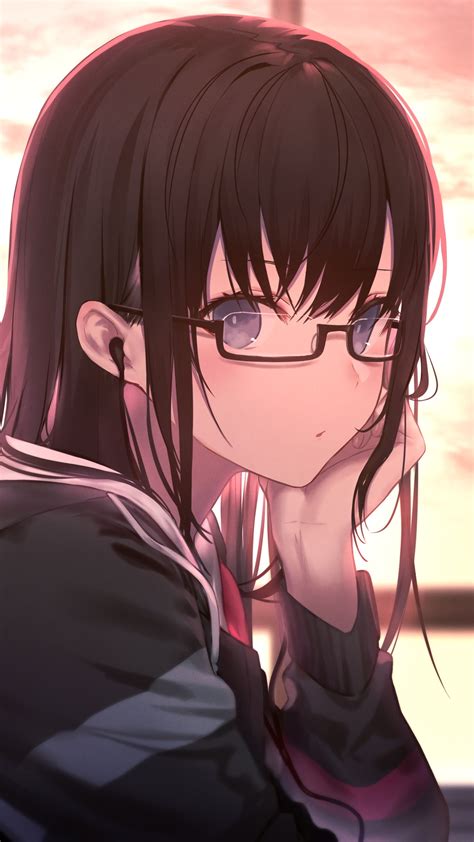 cute anime girl with glasses wallpapers wallpaper cave