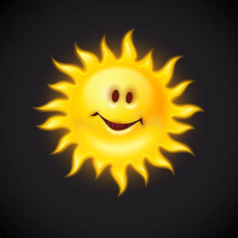 Yellow Sun With Smiling Face Stock Vector Illustration Of Gladness