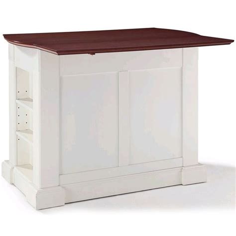 Crosley Coventry Wood Top Drop Leaf Kitchen Island In White Kf30007wh