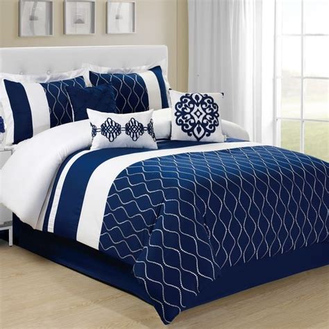 7 Piece Malibu Wave Embroidery Comforter Set Queen King Calking Size In