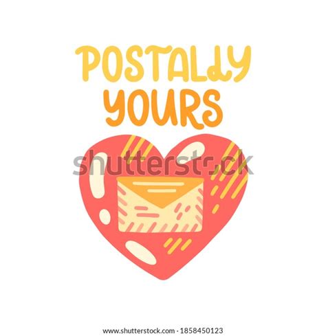 Postally Yours Cute Colorful Vector Doodle Stock Vector Royalty Free
