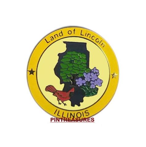 Illinois Pin Il State Emblem Hat Lapel Pins Etsy
