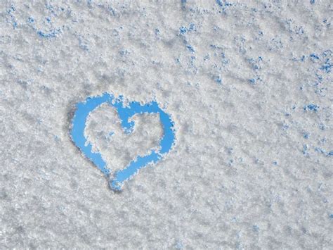 Heart Shape Painted By Finger On Frozen Window Heart Shape Drawn On A