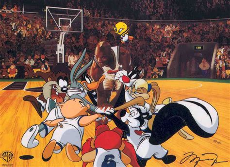 Very rare michael jordan signed 1992 lithograph by artist gary saderup. 130+ Space Jam