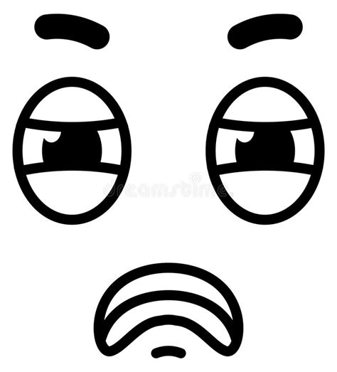Suspicious Face Expression Comic Style Skeptic Doodle Stock Vector