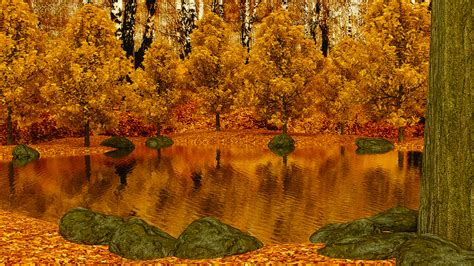 Autumn Forest Pond By Shroomworks On Deviantart