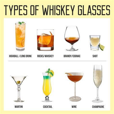 Types Of Whiskey Glasses Drinks Types Of Alcoholic Drinks Alcohol Glasses