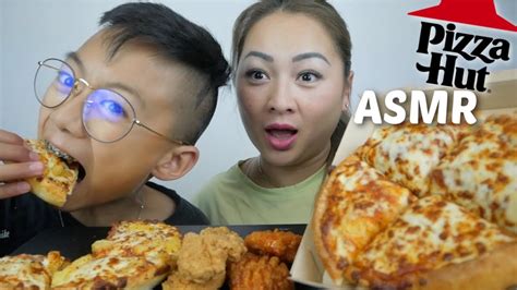 Pizza Hut Asmr Mukbang Triple Cheese And Hawaiian Personal Pizza With Buffalo Bites Ne Lets