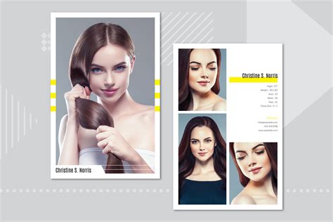 free model comp card template psd