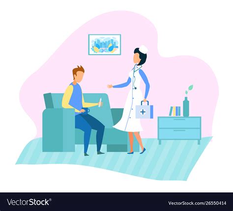 Doctor Home Visits And Medical Services Cartoon Vector Image