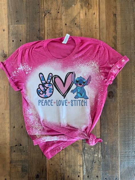 Stitch Shirt Lilo And Stitch Shirt Peace Love And Stitch Etsy