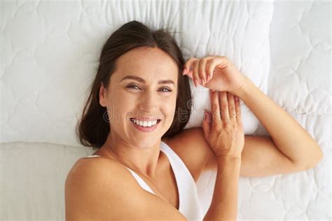 Happy Smiling Woman Is Full Of Positive Emotions Stock Image Image Of