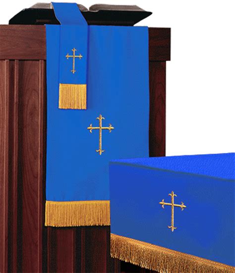 Murphy Robes - Paraments | 3pc Parament Set Blue/White Crosses 11714