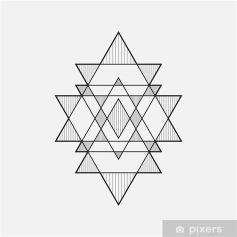 Sticker Geometric Shapes Line Design Triangle Pixersus