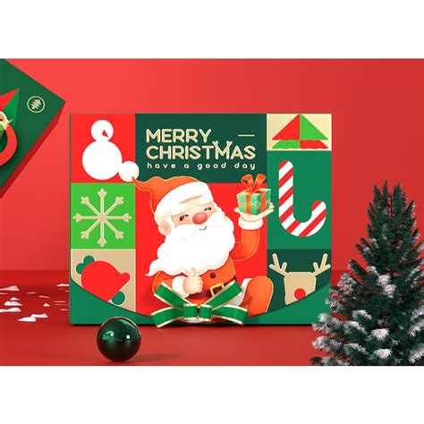 Qjoqph Christmas T Box Clamshell Merry Christmas Paper