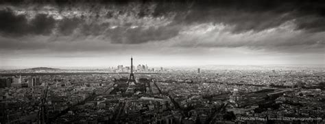 Paris Black And White Panoramic Eiffel Tower Invalides