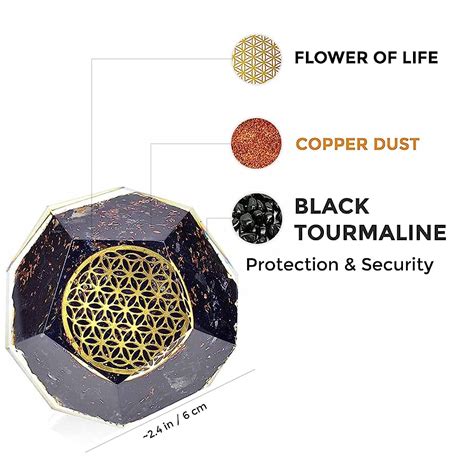 Global Featured Flower Of Life Orgonite Dodecahedron Healing Crystal