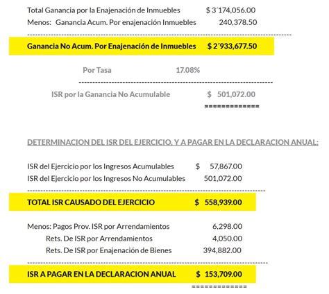 Enajenación de Inmuebles ante Notario cálculo de pago provisional y Anual de ISR ElConta MX