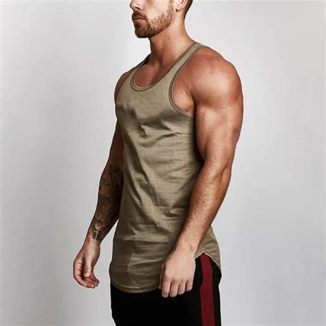 Brand Blank Bodybuilding Stringer Tank Tops Mesh Sportswear Tanktop