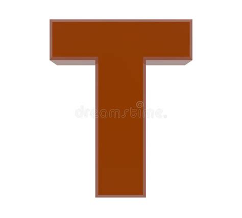 3d Brown Letter T Collection On White Background Stock Illustration